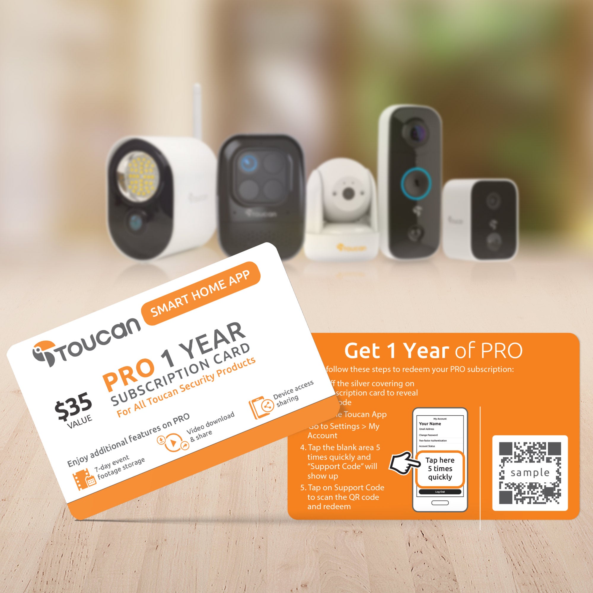 Toucan Smart Home App Pro 1 Year Subscription | Toucan Shield Plan Pro - 1 Year Subscription Card - All Devices Coverage