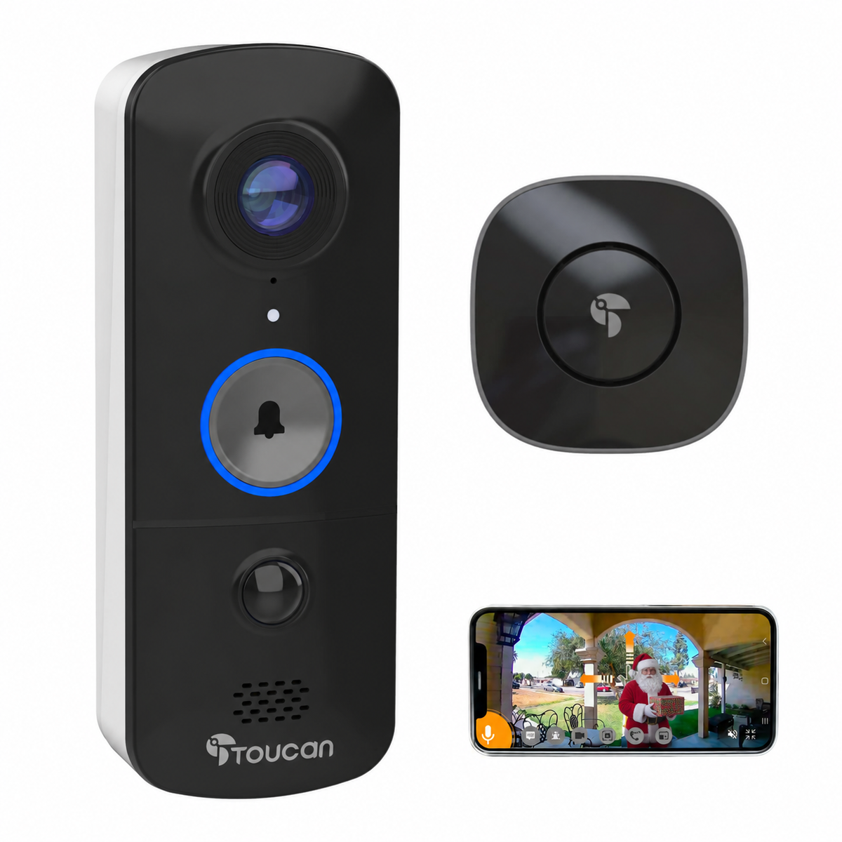 Wireless Video Doorbell – Toucan V3 1080p HD, Chime Included