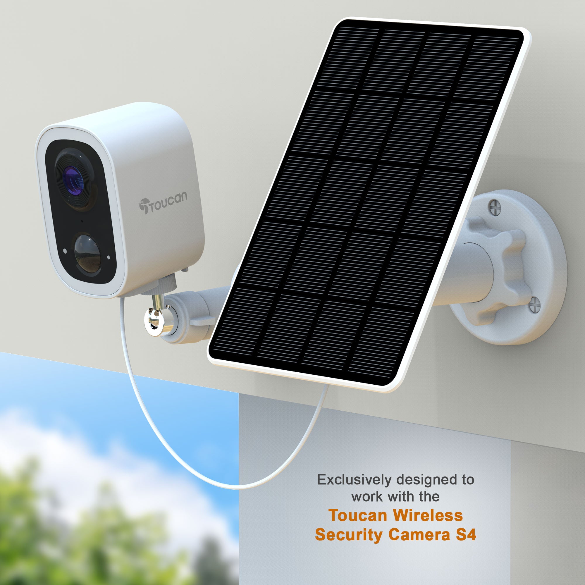 Toucan Solar Panel Charger for S4 Security Camera – Wireless Outdoor Power Solution