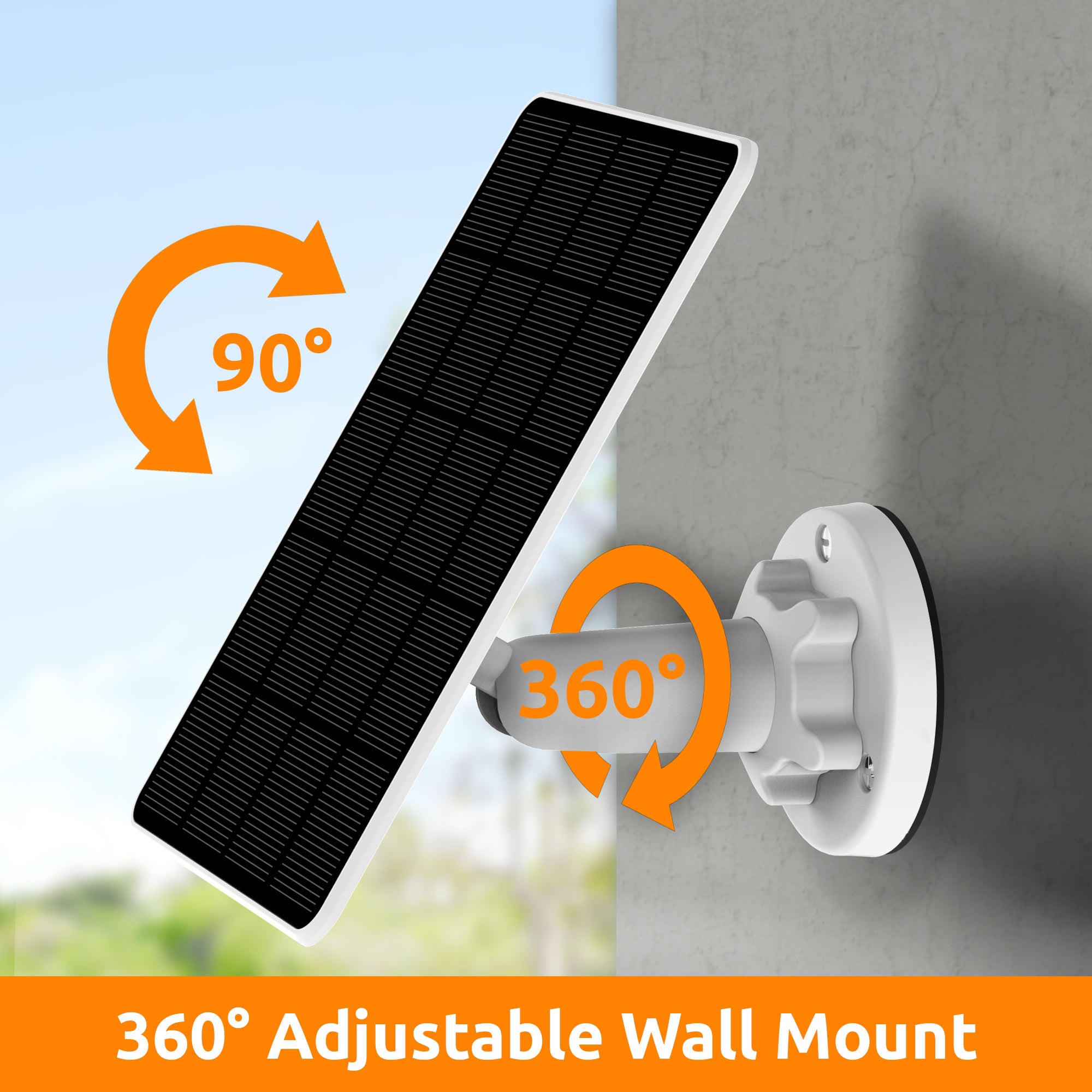 360° Adjustable Wall Mount for Solar Charger, allows for optimal positioning and efficiency in energy collection.