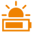 Icon of a sun and a building, possibly representing solar energy or sustainability.