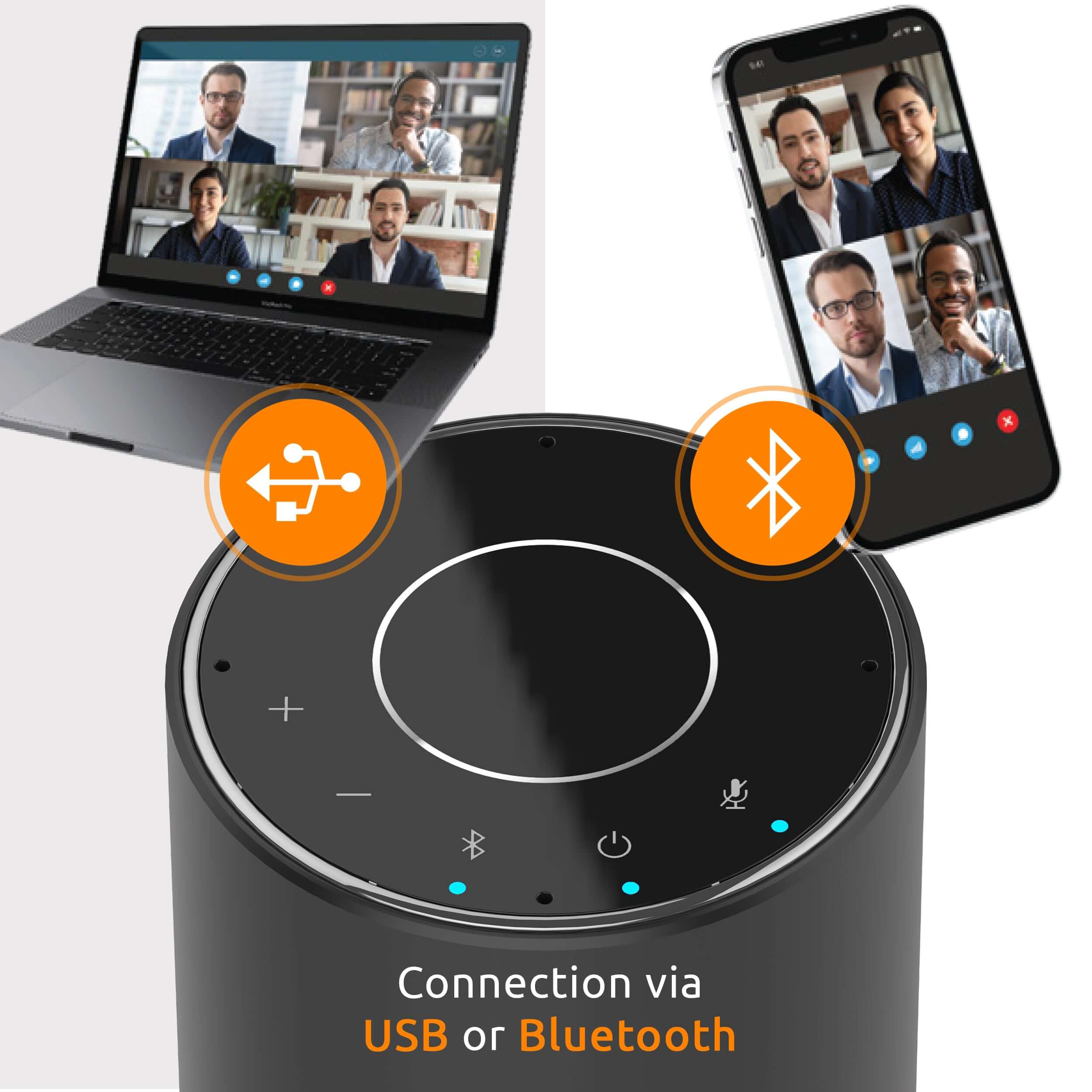 Toucan S100 Conference Speaker – Bluetooth Speakerphone with Microphones, Plug & Play