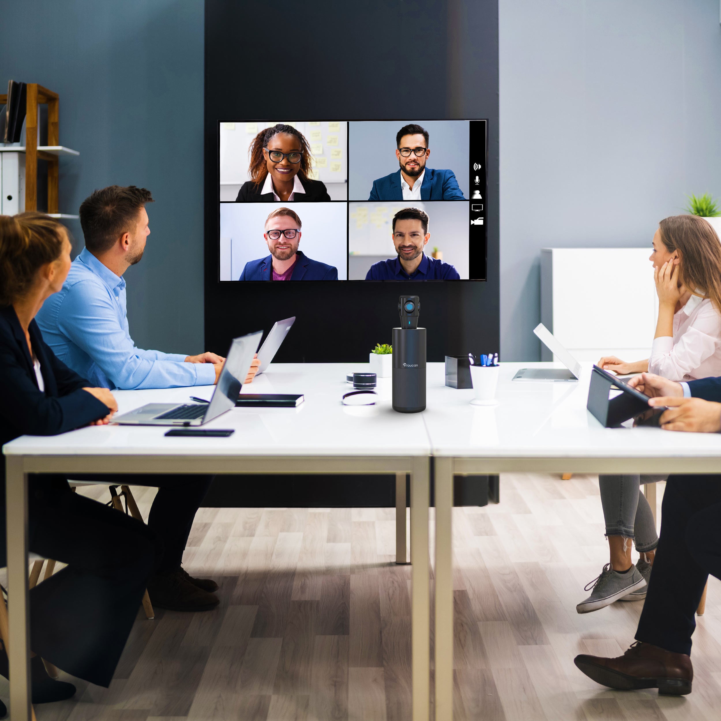 Toucan SC360 Video Conference System – 1080p 360° Camera, AI Voice Tracking, Plug & Play