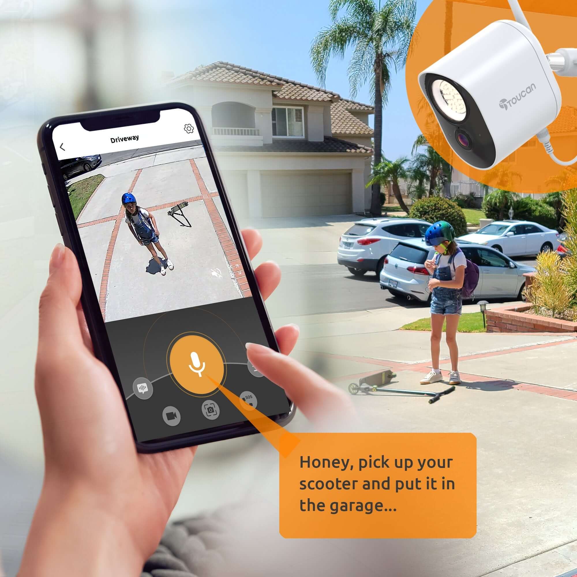 LED Flood Lights Security Camera|Floodlight Security Camera | No Monthly Fee | Toucan Solution-Toucan Security FloodLight Camera