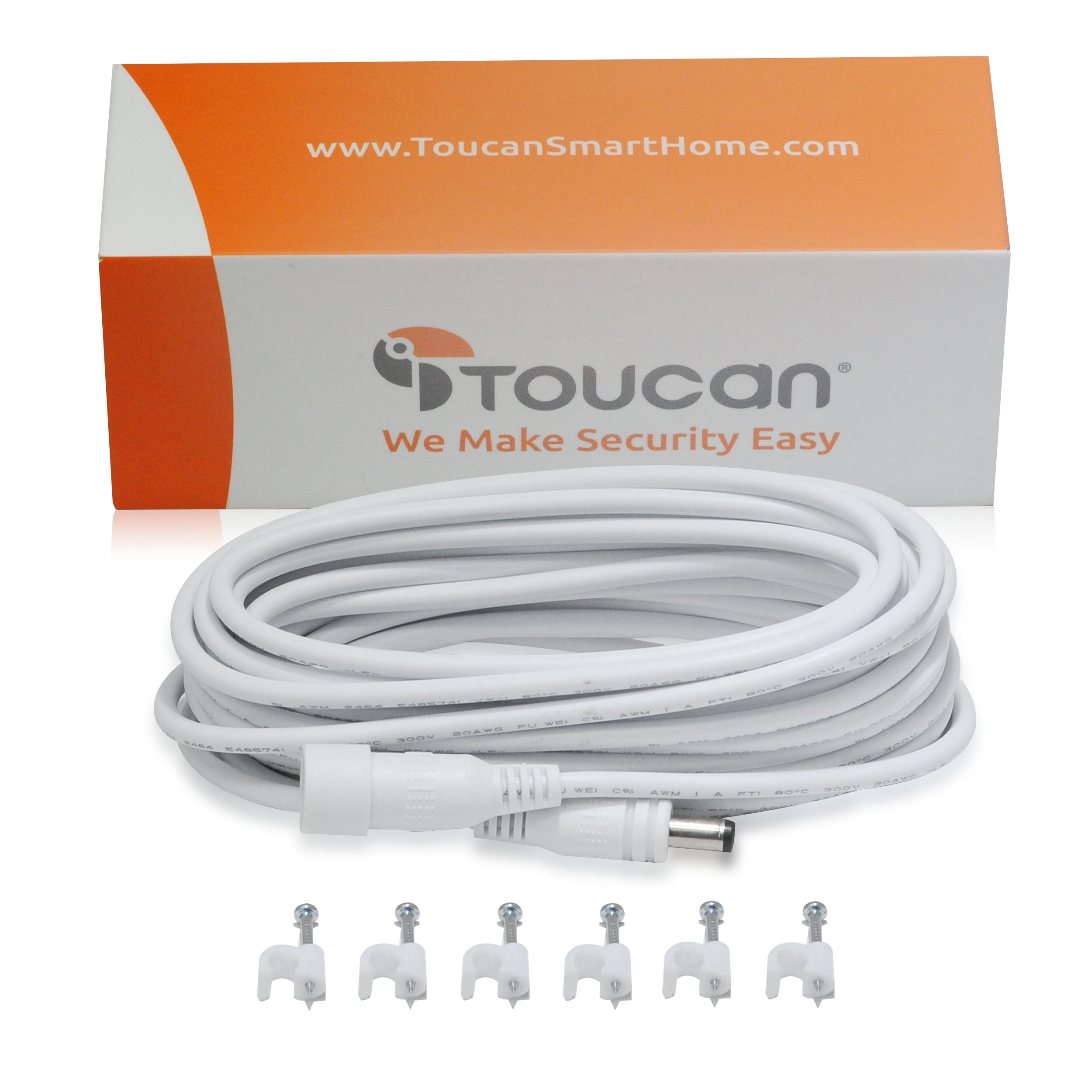 Toucan Extension Cable for Floodlight Security Camera – 6m Weatherproof Power Cable
