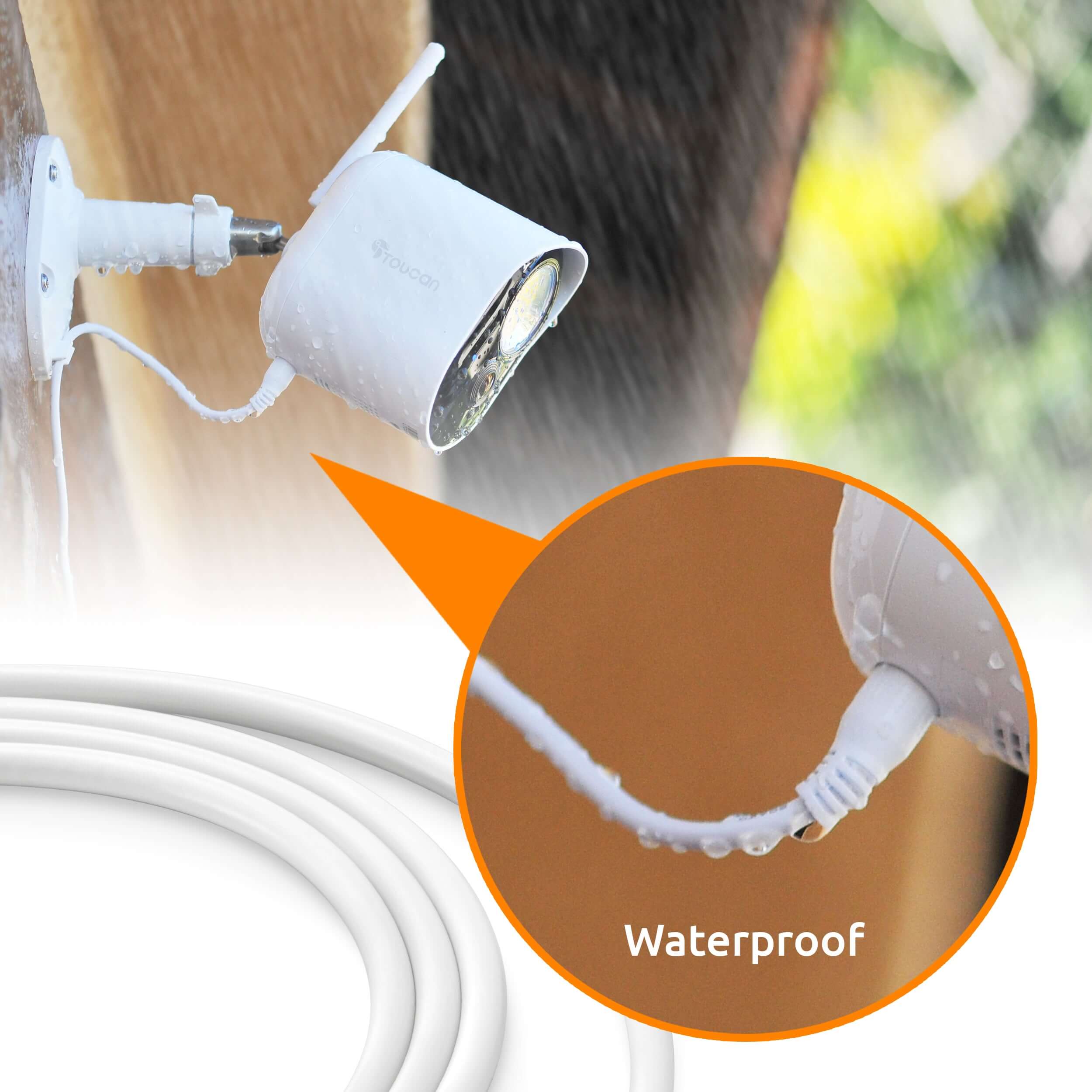 Toucan Security Light Camera Extension Cable | Floodlight Security Camera Cable