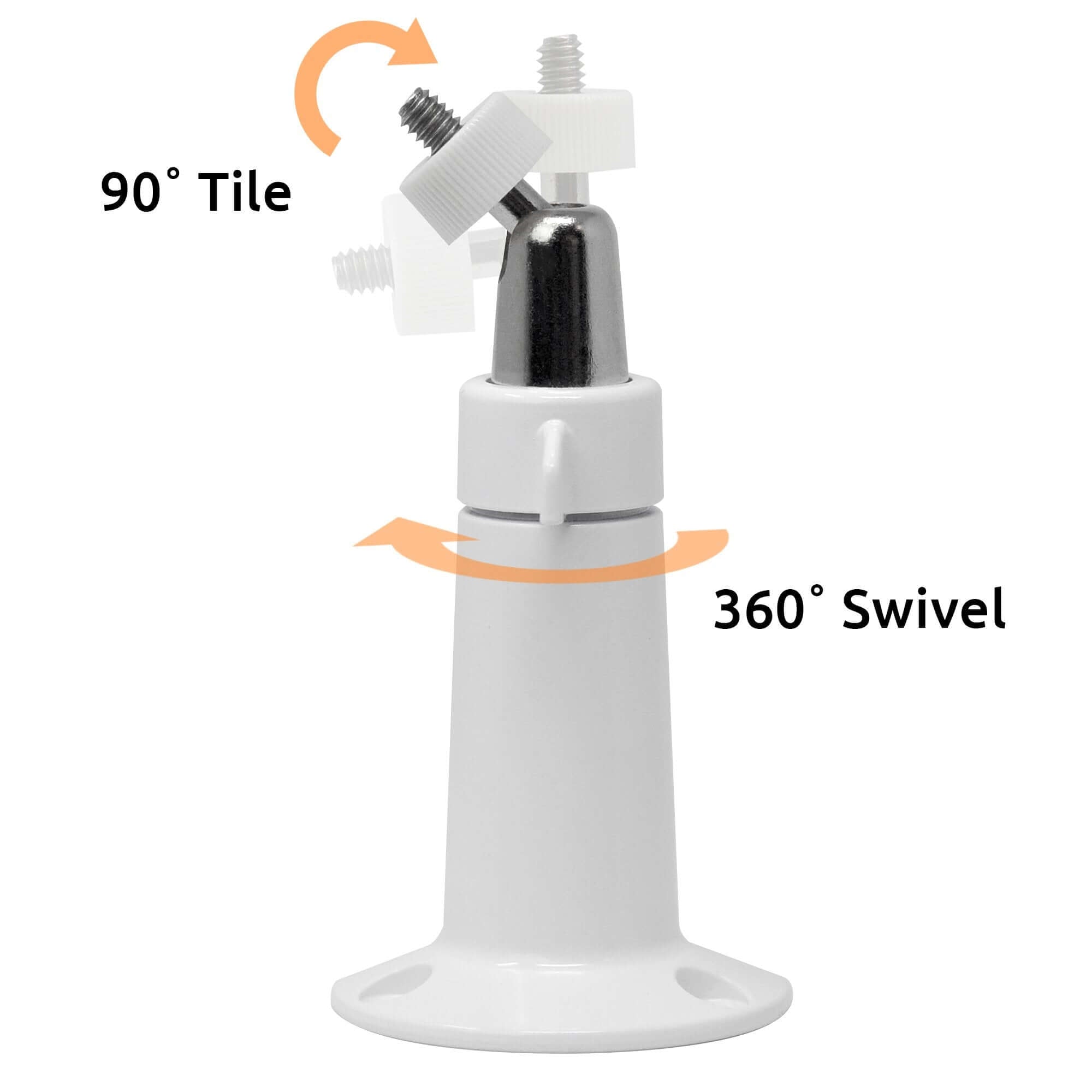Toucan Fixed Mounts for Wireless Outdoor Camera - 2-pack-Full Range on the Fixed Mount for Wireless Outdoor Camera | Toucan Metal Swivel Mount for Wireless Security Camera 2-Pack