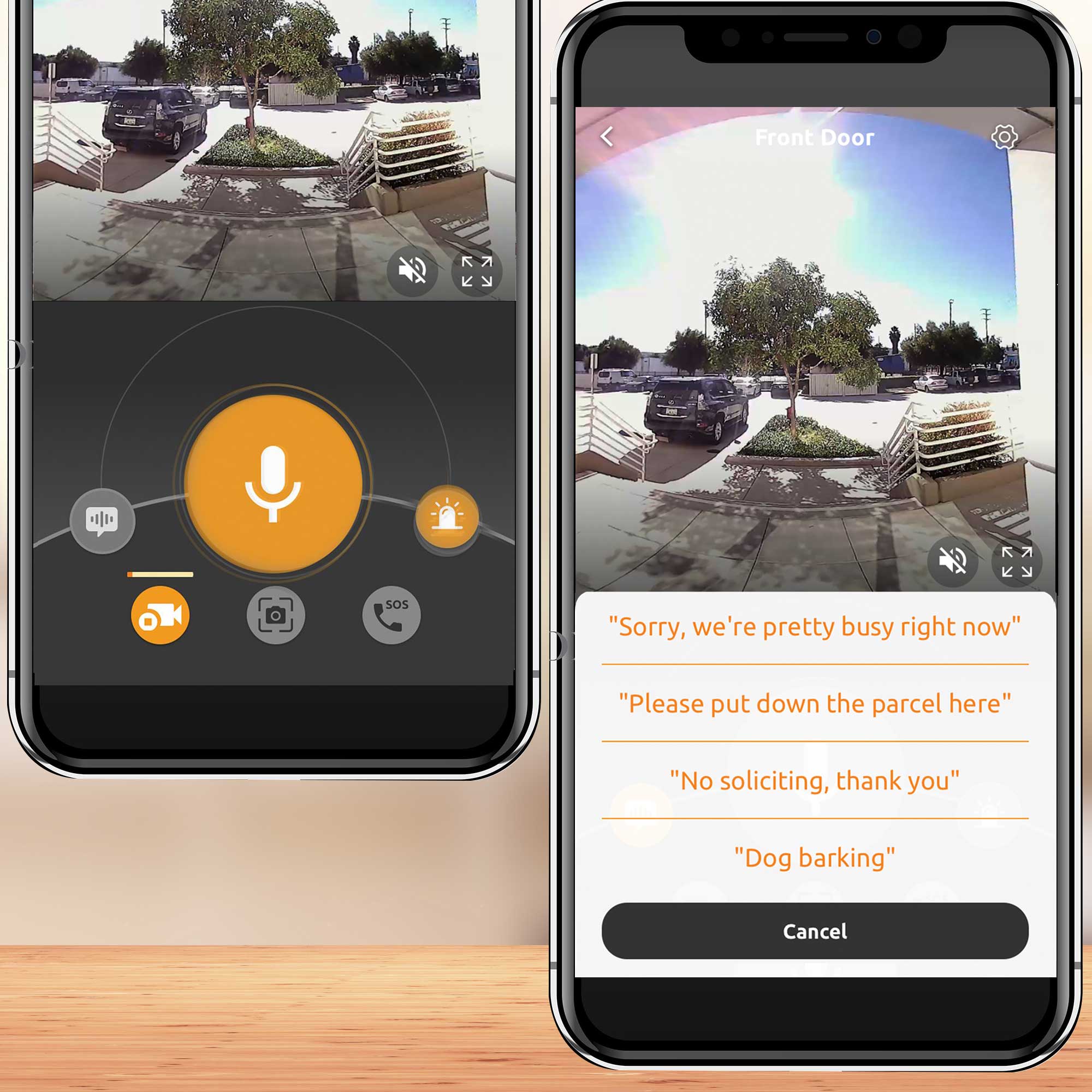 Pre-recorded messages on live feed | Security Camera Extra Large Rechargeable Battery