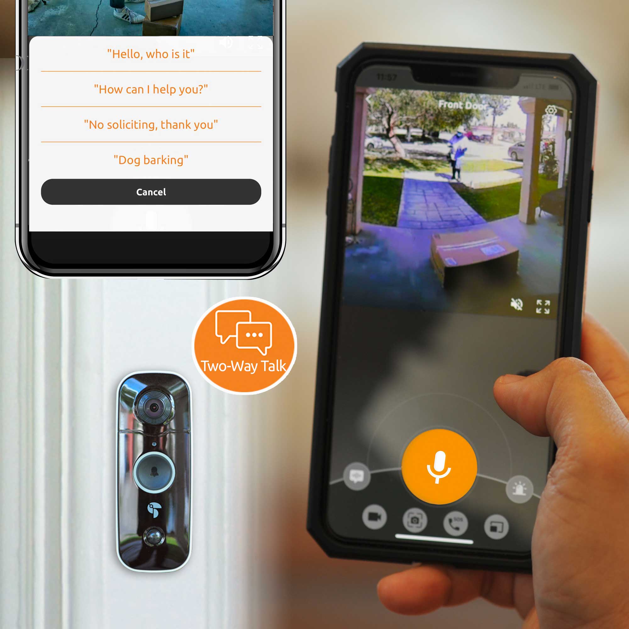 Two way talk with Toucan Wireless Video Doorbell | Toucan Wireless Video Doorbell Includes Wireless Doorbell Chime