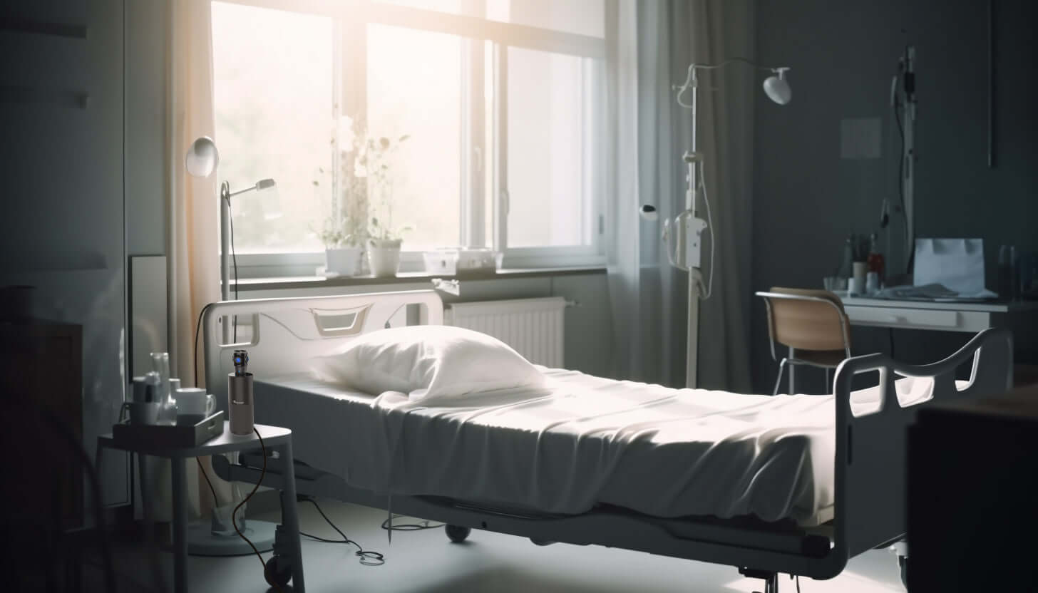 Toucan Conference System 360 on hospital bed side table | Enhancing Patient Care with 360 Conference Cameras