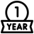 Logo with '1 Year' warranty text on a black background