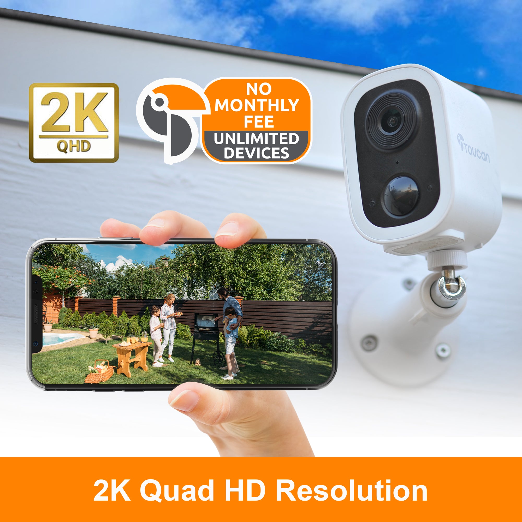 Toucan Wireless Security Camera S4 3 Pack and Wireless Video Doorbell V3D Bundle