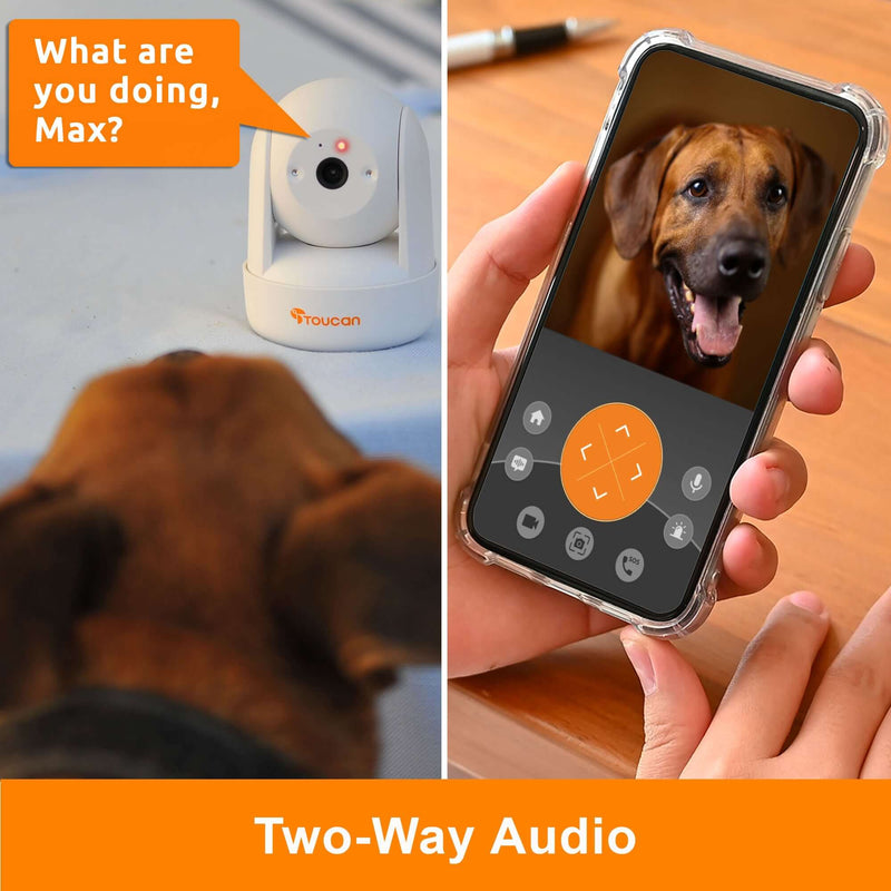 3K UHD Pan/Tilt Indoor Security Camera With FREE AI Face Recognition - No Monthly Fee, 64GB SD Card Included