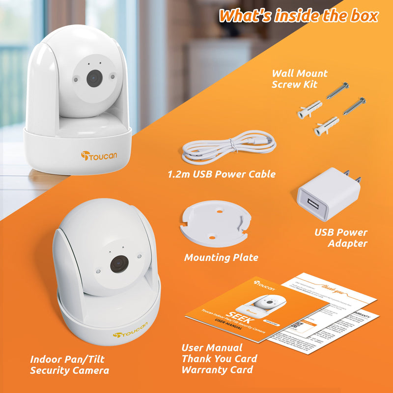 Toucan Scout Wireless Security Camera and Seek Indoor Pan & Tilt Security Camera Bundle