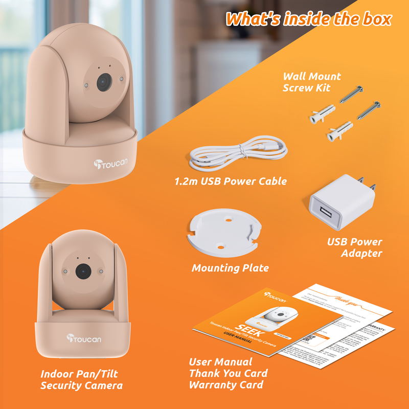 Toucan Seek Indoor Pan & Tilt Security Camera