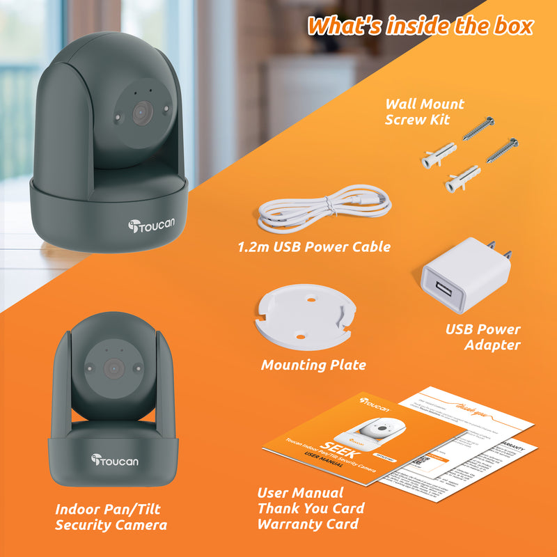 Toucan Seek Indoor Pan & Tilt Security Camera
