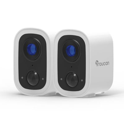 Toucan Wireless Security Camera S4 2-Pack – 2K Indoor/Outdoor Cameras, No Hub, No Monthly Fees