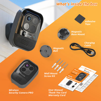 Home Security Systems -Toucan Wireless Security Camera Pro & Power Cable with Power Supply Bundle-Toucan Wireless Video Doorbell PRO & Toucan Wireless Security Camera PRO & Toucan Floodlight Security Camera Bundle
