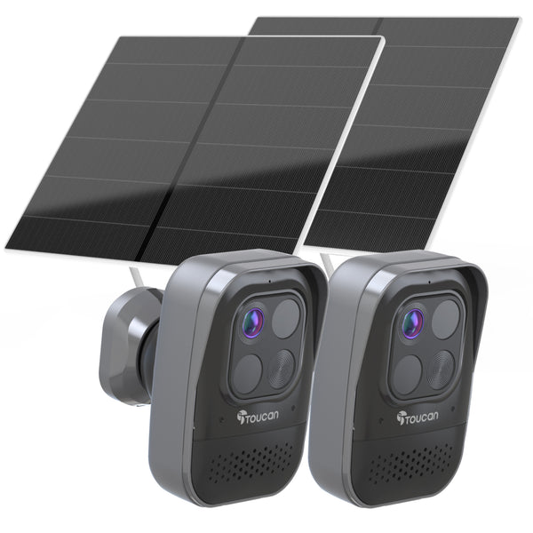 Toucan Wireless Security Camera PRO and Solar Panel Charger Bundle 2-Pack