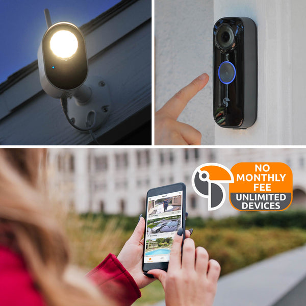 Toucan Wireless Video Doorbell PRO & Toucan Floodlight Security Camera Bundle