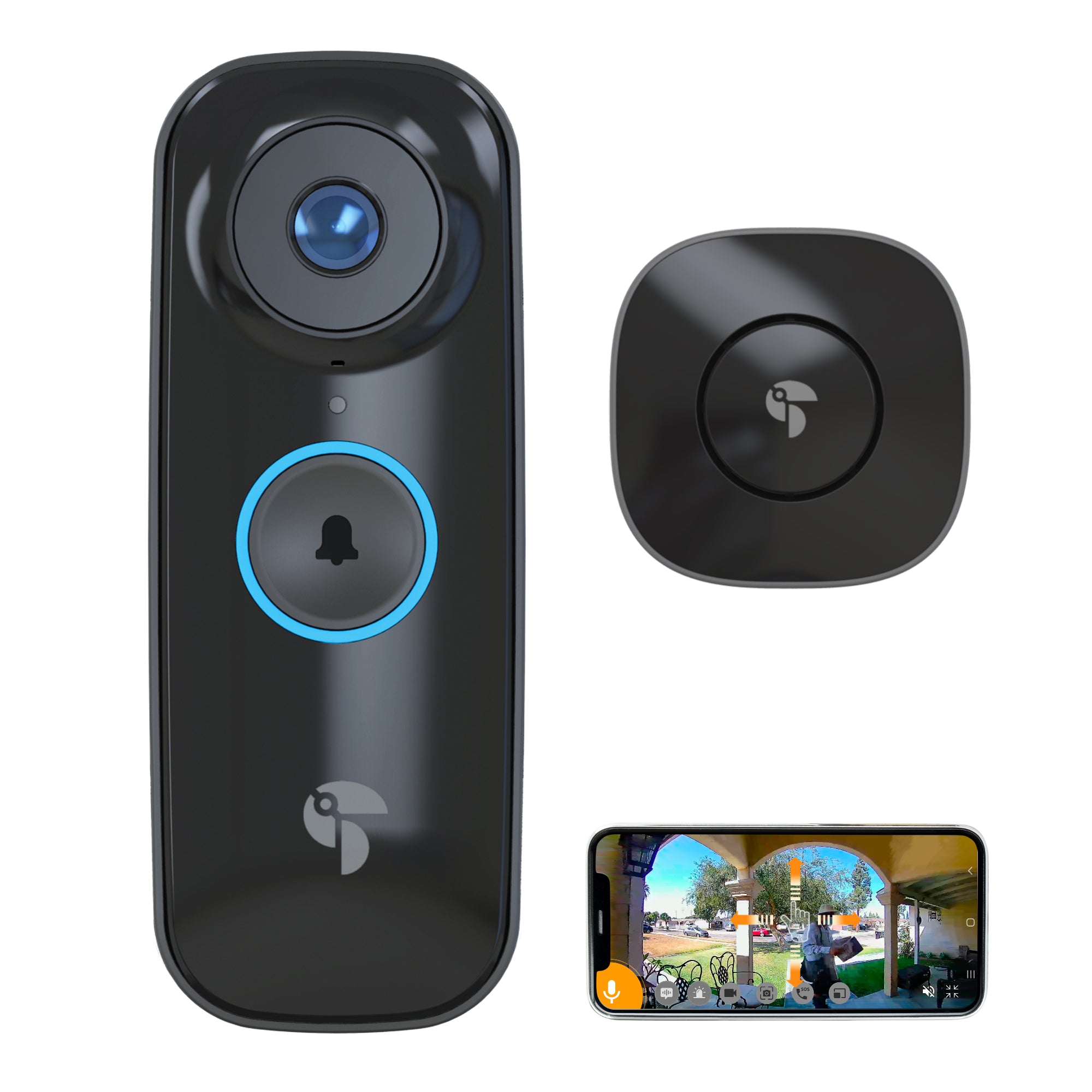 Toucan Wireless Video Doorbell PRO Includes Wireless Doorbell Chime