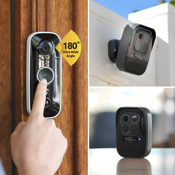 Toucan Wireless Security Camera PRO 2-Pack and Wireless Video Doorbell Bundle