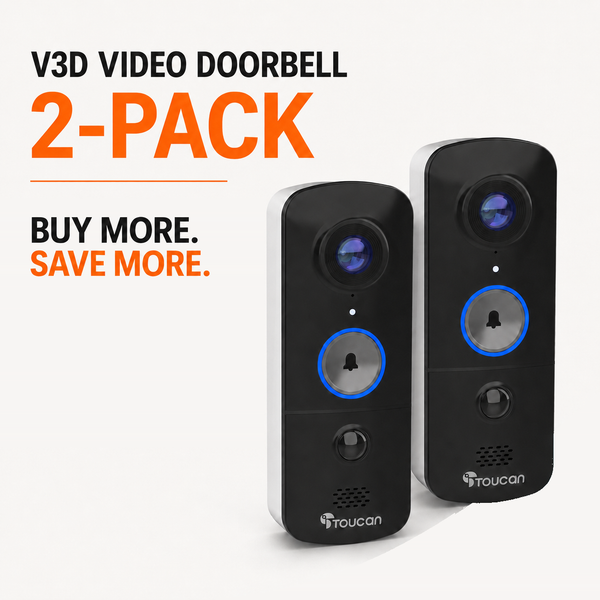 Two Toucan V3D Video Doorbells in the V3D Gift Pack