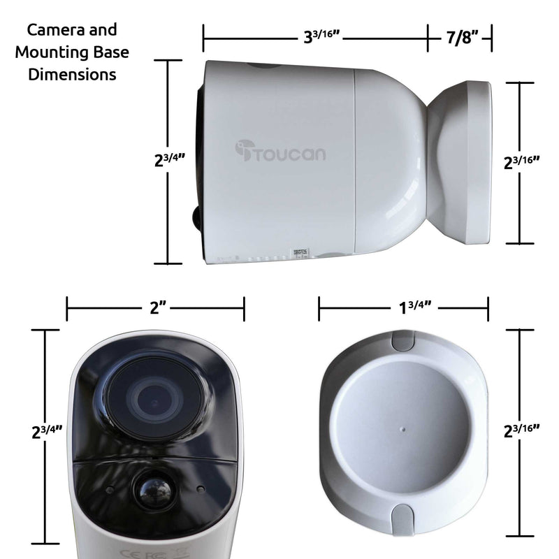 Dimensions of outdoor security camera
