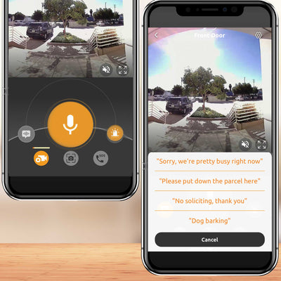 Pre-recorded messages on live feed | Security Camera Extra Large Rechargeable Battery