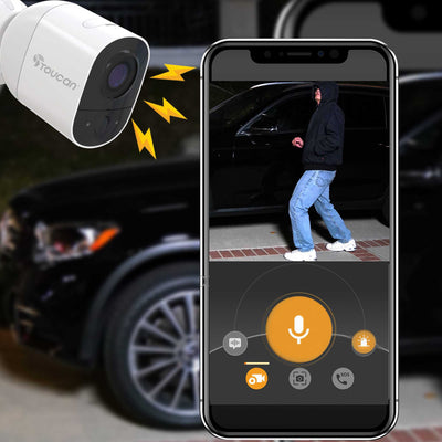 Siren alarm with outdoor camera | Security Camera Extra Large Rechargeable Battery